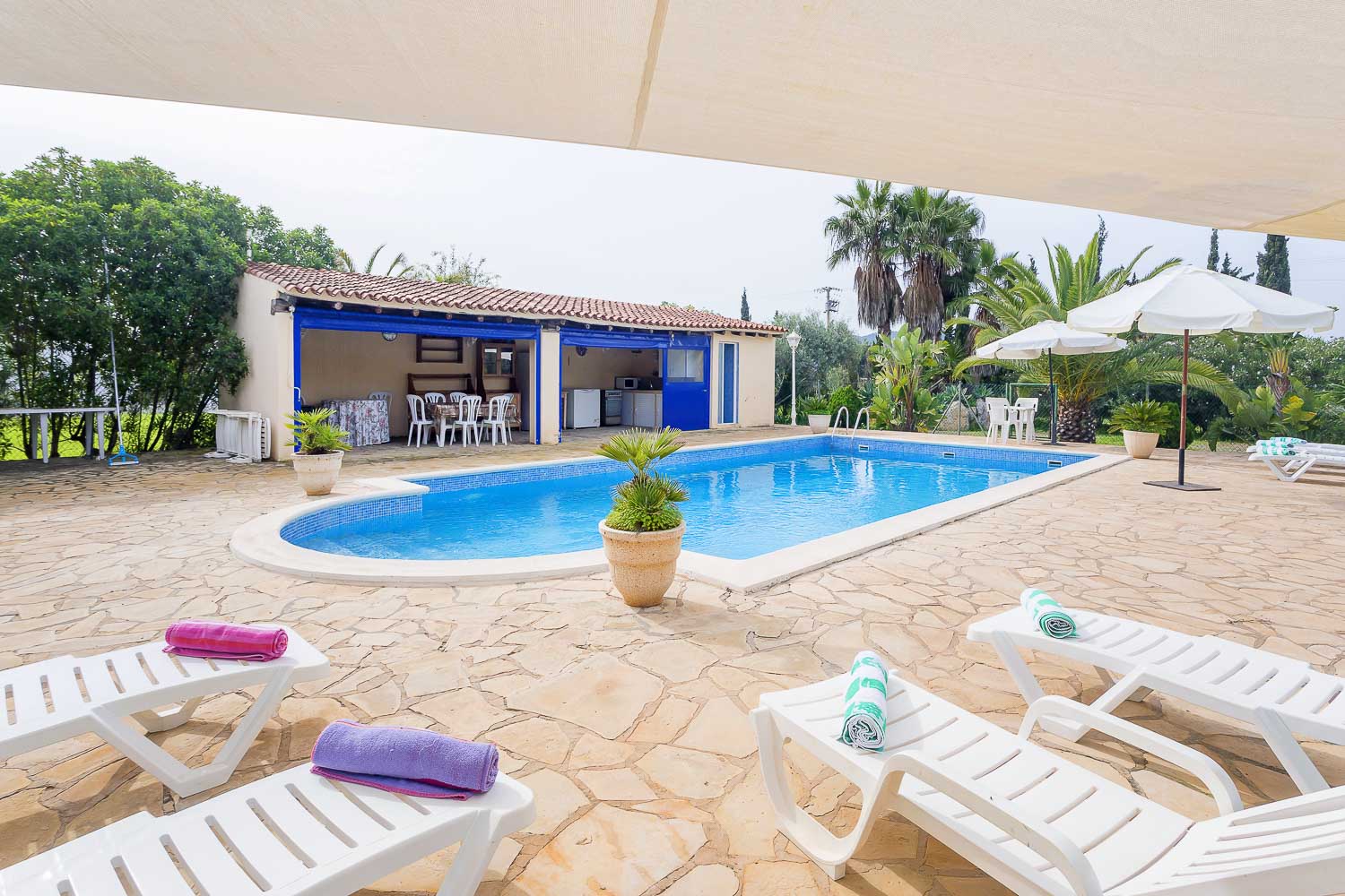 Pool zone in a rental house in Ibiza